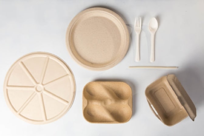 Biodegradable rice fiber utensils