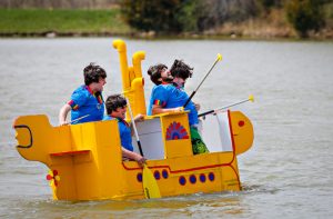 yellow submarine cardboard boats